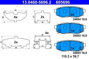 ATE 13.0460-5696.2 - Brzdové platničky -