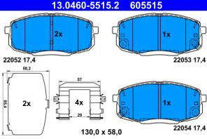 ATE 13.0460-5515.2 - Brzdové platničky -