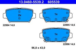 ATE 13.0460-5539.2 - Brzdové platničky -