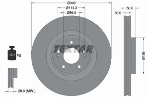 Textar 92333403 - Brzdový kotúč -