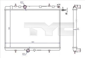 TYC 726-0020-R - Chladič vody -