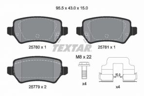 Textar 2578001 - Brzdové platničky -