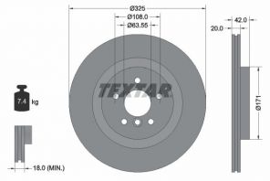 Textar 92318105 - Brzdový kotúč -