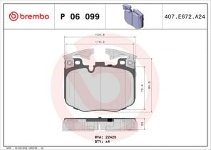 Brembo P 06 099 - Brzdové platničky -
