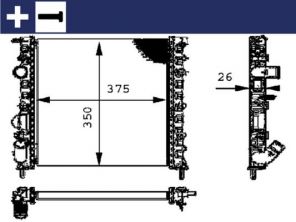 Mahle CR 308 000S - Chladič vody -