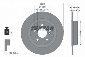 Textar 92277503 - Brzdový kotúč -