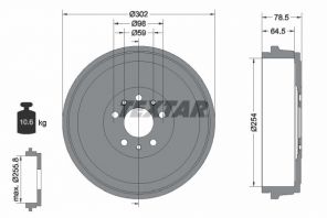 Textar 94045400 - Brzdový bubon -