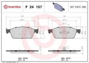 Brembo P 24 157 - Brzdové platničky -