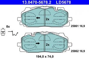 ATE 13.0470-5678.2 - Brzdové platničky -