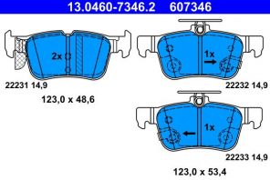 ATE 13.0460-7346.2 - Brzdové platničky -