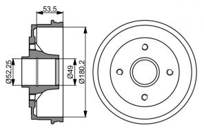 Bosch 0 986 477 061 - Brzdový bubon -