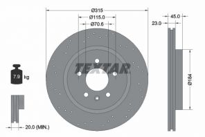 Textar 92290003 - Brzdový kotúč -