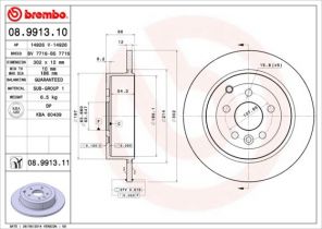 Brembo 08.9913.11 - Brzdový kotúč -