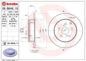 Brembo 08.B646.11 - Brzdový kotúč -