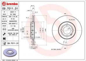 Brembo 09.7011.31 - Brzdový kotúč -