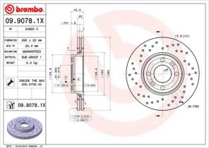 Brembo 09.9078.1X - Brzdový kotúč -