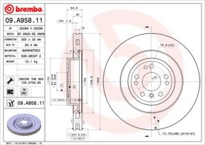 Brembo 09.A958.11 - Brzdový kotúč