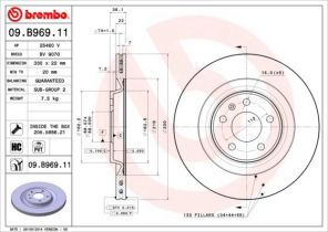 Brembo 09.B969.11 - Brzdový kotúč