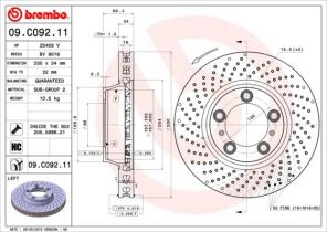 Brembo 09.C092.11 - Brzdový kotúč