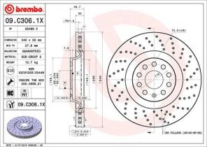 Brembo 09.C306.1X - Brzdový kotúč