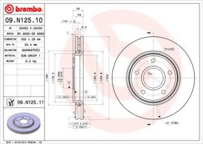Brembo 09.N125.11 - Brzdový kotúč