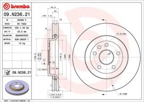 Brembo 09.N236.21 - Brzdový kotúč