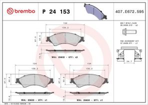 Brembo P 24 153 - Brzdové platničky -