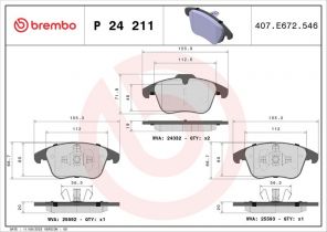Brembo P 24 211 - Brzdové platničky -