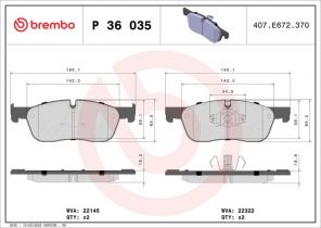Brembo P 36 035 - Brzdové platničky -