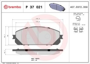 Brembo P 37 021 - Brzdové platničky -