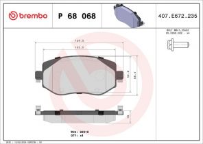 Brembo P 68 068 - Brzdové platničky -