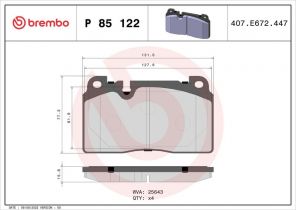 Brembo P 85 122 - Brzdové platničky -