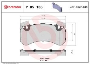 Brembo P 85 136 - Brzdové platničky -