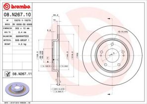 Brembo 08.N267.11 - Brzdový kotúč -