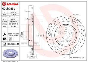 Brembo 09.B788.11 - Brzdový kotúč