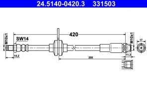 ATE 24.5140-0420.3 - Brzdová hadica -