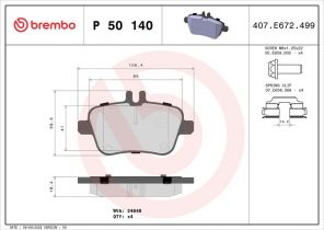 Brembo P 50 140 - Brzdové platničky -