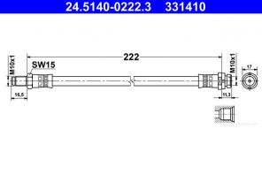 ATE 24.5140-0222.3 - Brzdová hadica -