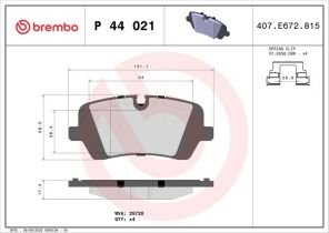 Brembo P 44 021 - Brzdové platničky -