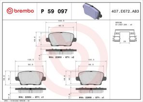 Brembo P 59 097 - Brzdové platničky -