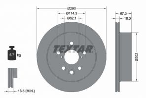 Textar 92334403 - Brzdový kotúč -
