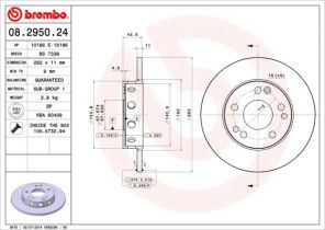 Brembo 08.2950.24 - Brzdový kotúč -