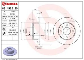 Brembo 08.4962.20 - Brzdový kotúč -