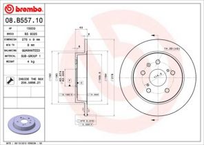 Brembo 08.B557.10 - Brzdový kotúč -