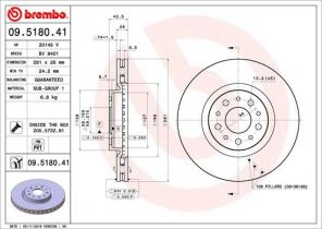 Brembo 09.5180.41 - Brzdový kotúč -