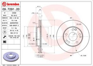 Brembo 09.7291.20 - Brzdový kotúč -