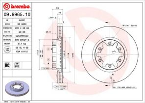 Brembo 09.8965.10 - Brzdový kotúč -