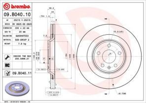 Brembo 09.B040.11 - Brzdový kotúč