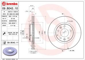 Brembo 09.B042.11 - Brzdový kotúč