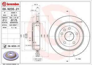 Brembo 09.N235.21 - Brzdový kotúč